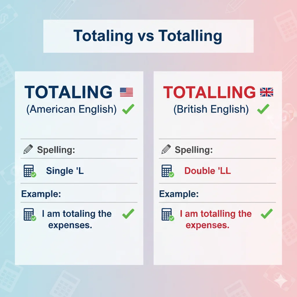totaling or totalling