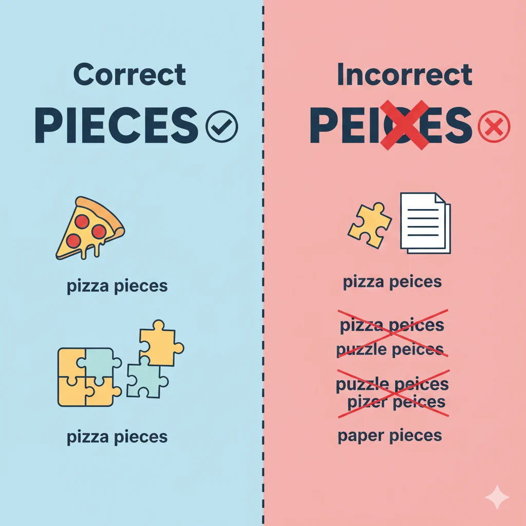 peices or pieces