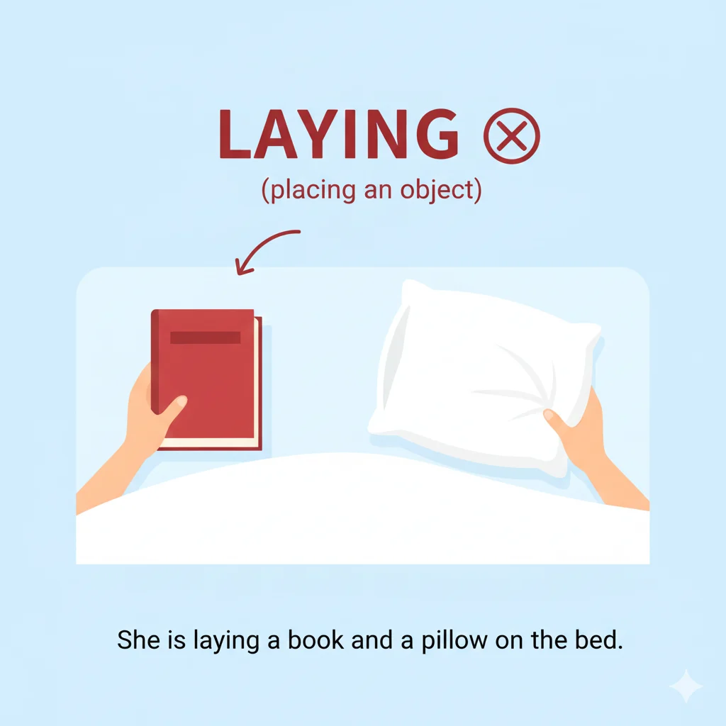 laying or lying in bed