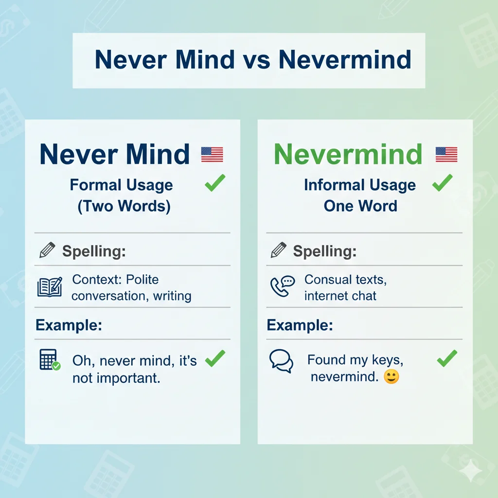 never mind or nevermind